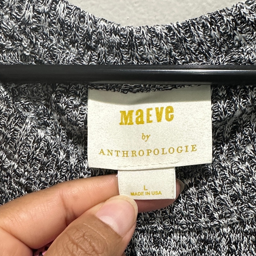Maeve Anthropologie Gray Speckled Knit Racerback Tank - Picture 2 of 7